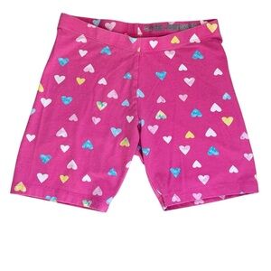 Wonder Nation Girls Pink Heart Print Bike Shorts Size 10–12